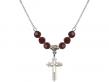  Cross on Cross Medal Birthstone Necklace Available in 15 Colors 