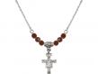  San Damiano Crucifix Medal Birthstone Necklace Available in 15 Colors 