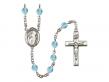  St. Brendan the Navigator Centre w/Fire Polished Bead Rosary in 12 Colors 
