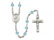  St. Joseph Freinademetz Centre w/Fire Polished Bead Rosary in 12 Colors 