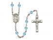  St. Raphael the Archangel Centre w/Fire Polished Bead Rosary in 12 Colors 