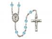  St. Marcellin Champagnat Centre w/Fire Polished Bead Rosary in 12 Colors 