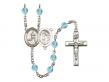  St. Sebastian/Track & Field Centre w/Fire Polished Bead Rosary in 12 Colors 