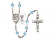  St. Christopher/Motorcycle Centre w/Fire Polished Bead Rosary in 12 Colors 