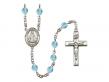  St. Augustine of Hippo Centre w/Fire Polished Bead Rosary in 12 Colors 