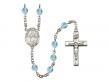  St. Isidore the Farmer Centre w/Fire Polished Bead Rosary in 12 Colors 