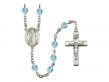  St. Roch Centre w/Fire Polished Bead Rosary in 12 Colors 