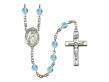  St. Catherine of Alexandria Centre w/Fire Polished Bead Rosary in 12 Colors 