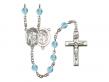  St. Sebastian/Golf Centre w/Fire Polished Bead Rosary in 12 Colors 