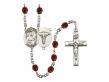  St. Camillus of Lellis/Nurse Center w/Fire Polished Bead Rosary in 12 Colors 