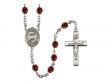  St. Catherine Laboure Centre w/Fire Polished Bead Rosary in 12 Colors 