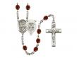  St. George/Navy Centre w/Fire Polished Bead Rosary in 12 Colors 