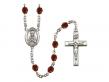  St. Henry II Centre w/Fire Polished Bead Rosary in 12 Colors 