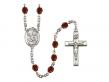  St. Kevin Centre w/Fire Polished Bead Rosary in 12 Colors 