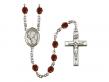  St. Philomena Centre w/Fire Polished Bead Rosary in 12 Colors 