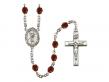  St. Marcellin Champagnat Centre w/Fire Polished Bead Rosary in 12 Colors 