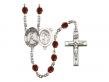  St. Sebastian/Baseball Centre w/Fire Polished Bead Rosary in 12 Colors 