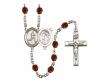  St. Sebastian/Track & Field Centre w/Fire Polished Bead Rosary in 12 Colors 