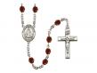  St. Augustine of Hippo Centre w/Fire Polished Bead Rosary in 12 Colors 