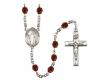  St. Joseph the Worker Centre w/Fire Polished Bead Rosary in 12 Colors 