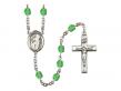  St. Brendan the Navigator Centre w/Fire Polished Bead Rosary in 12 Colors 