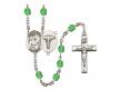  St. Camillus of Lellis/Nurse Center w/Fire Polished Bead Rosary in 12 Colors 