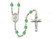  St. Joseph Freinademetz Centre w/Fire Polished Bead Rosary in 12 Colors 