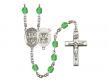  St. George/Navy Centre w/Fire Polished Bead Rosary in 12 Colors 