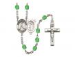  St. Sebastian/Baseball Centre w/Fire Polished Bead Rosary in 12 Colors 