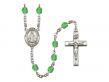  St. Augustine of Hippo Centre w/Fire Polished Bead Rosary in 12 Colors 