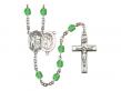  St. Sebastian/Golf Centre w/Fire Polished Bead Rosary in 12 Colors 