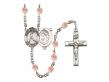  St. Sebastian/Baseball Centre w/Fire Polished Bead Rosary in 12 Colors 