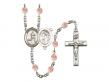  St. Sebastian/Track & Field Centre w/Fire Polished Bead Rosary in 12 Colors 