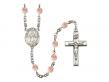  St. Isidore the Farmer Centre w/Fire Polished Bead Rosary in 12 Colors 