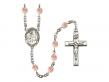  St. Elizabeth of the Visitation Centre w/Fire Polished Bead Rosary in 12 Colors 