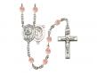  St. Sebastian/Baseball Centre w/Fire Polished Bead Rosary in 12 Colors 