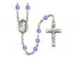  St. Brendan the Navigator Centre w/Fire Polished Bead Rosary in 12 Colors 