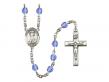  St. Francis of Assisi Centre w/Fire Polished Bead Rosary in 12 Colors 