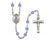  St. Henry II Centre w/Fire Polished Bead Rosary in 12 Colors 