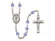  St. Marcellin Champagnat Centre w/Fire Polished Bead Rosary in 12 Colors 