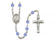  St. Augustine of Hippo Centre w/Fire Polished Bead Rosary in 12 Colors 