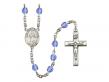  St. Isidore the Farmer Centre w/Fire Polished Bead Rosary in 12 Colors 