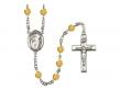  St. Brendan the Navigator Centre w/Fire Polished Bead Rosary in 12 Colors 