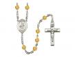  St. Joseph Freinademetz Centre w/Fire Polished Bead Rosary in 12 Colors 