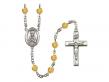  St. Henry II Centre w/Fire Polished Bead Rosary in 12 Colors 