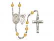  St. Sebastian/Wrestling Centre w/Fire Polished Bead Rosary in 12 Colors 