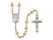  St. Isidore the Farmer Centre w/Fire Polished Bead Rosary in 12 Colors 