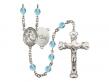  St. Joseph of Cupertino Centre w/Fire Polished Bead Rosary in 12 Colors 