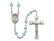  St. Valentine of Rome Centre w/Fire Polished Bead Rosary in 12 Colors 