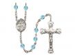  St. Cosmas & Damian Centre w/Fire Polished Bead Rosary in 12 Colors 